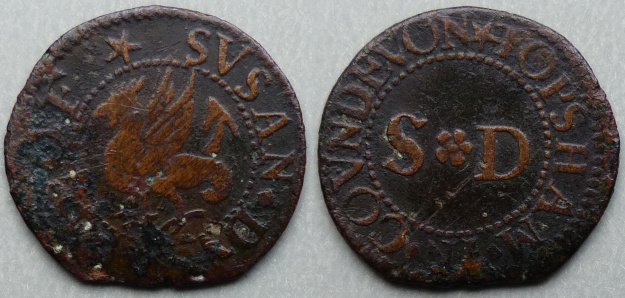Topsham, Susan Drake farthing token
